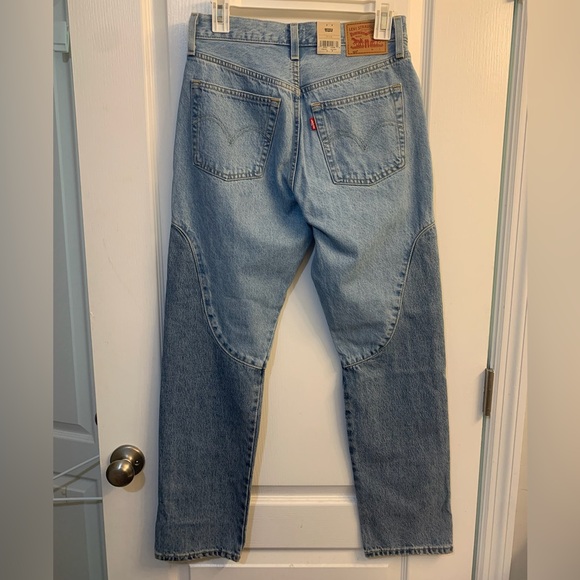 Levi’s 501 Original Chaps Straight Leg High Rise Denim Blue Jeans NEW western - Picture 6 of 8